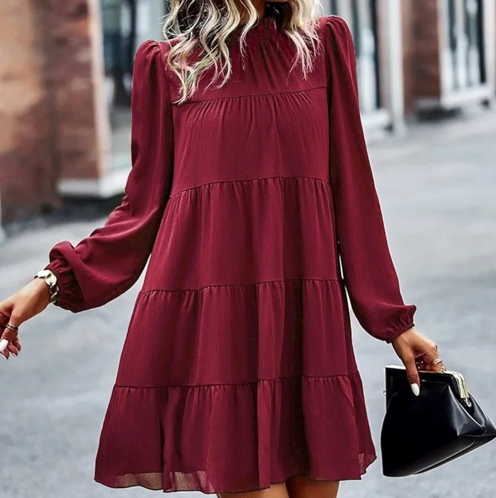 Burgundy Dresses Are In Season Now..This Dress Is Adorable!